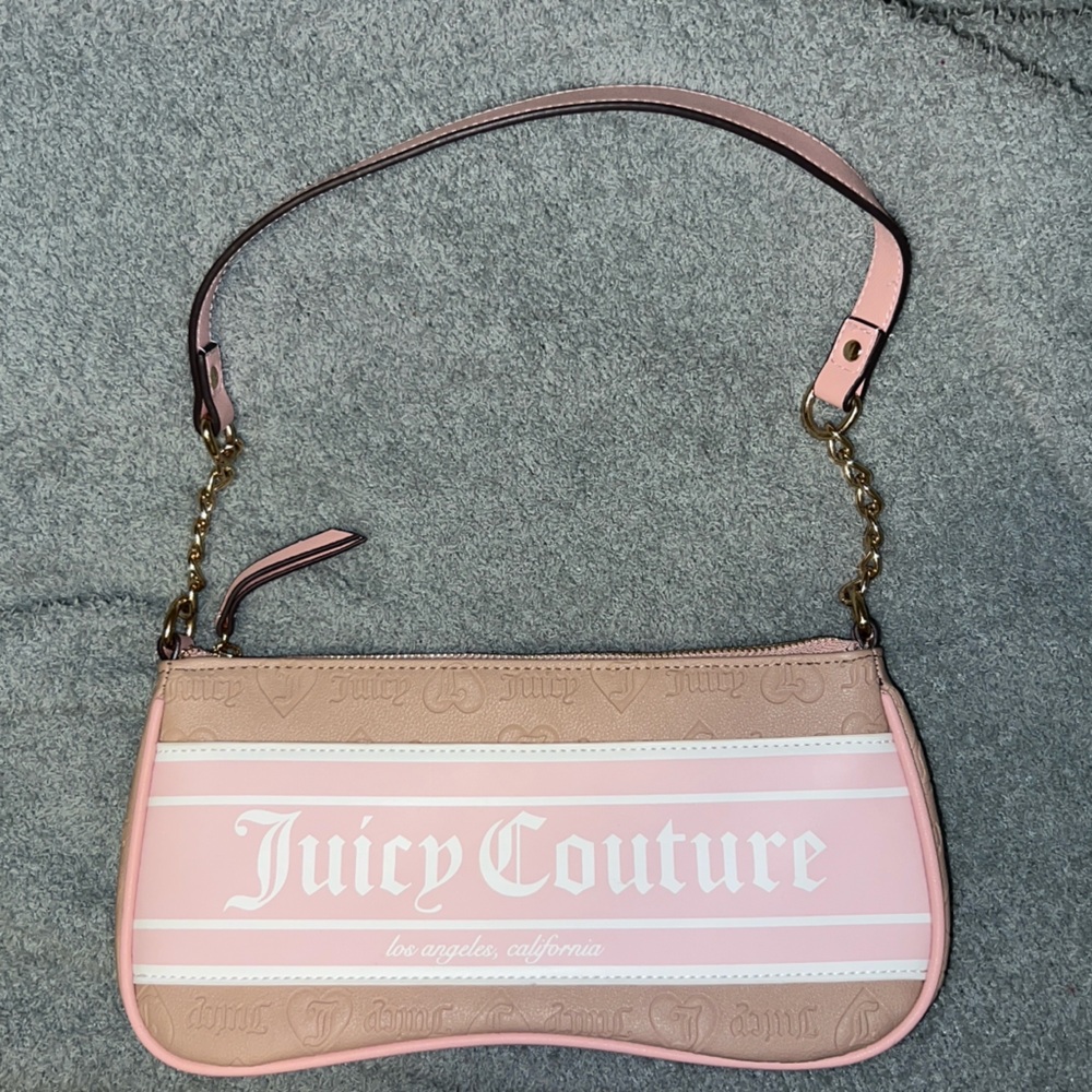 Juicy Couture Pink and Tan Shoulder Bag